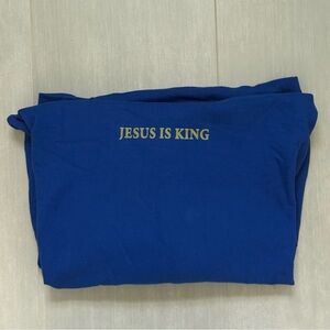 Blue T-Shirt with Gold Text